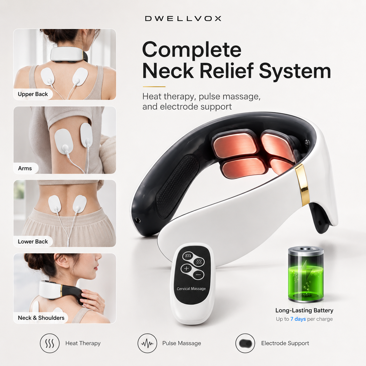 CervaPulse™ 6-Zone Neck Therapy Device by Dwellvox.
